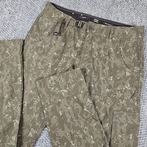 Prana Zion Slim Fit Camo Hiking Pants Mens 32x34 Olive Green Cargo Stretch